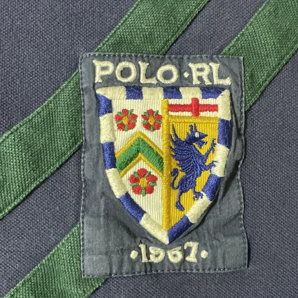 Ralph Lauren Custom Fit Lion Crest Polo Shirt Lion Crest Sewn Navy Blue XXL Men